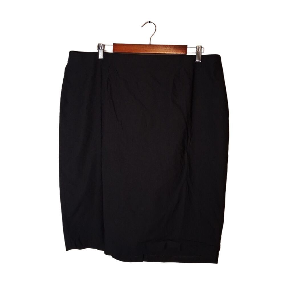 Cato Women's 18W Black Pencil Skirt - Back Slit Knee Length Career Office